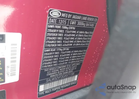 2016 Land Rover Range Rover Sport 3.0L V6 Supercharged Hse из США, поврежденный, VIN SALWS2VF3GA571198